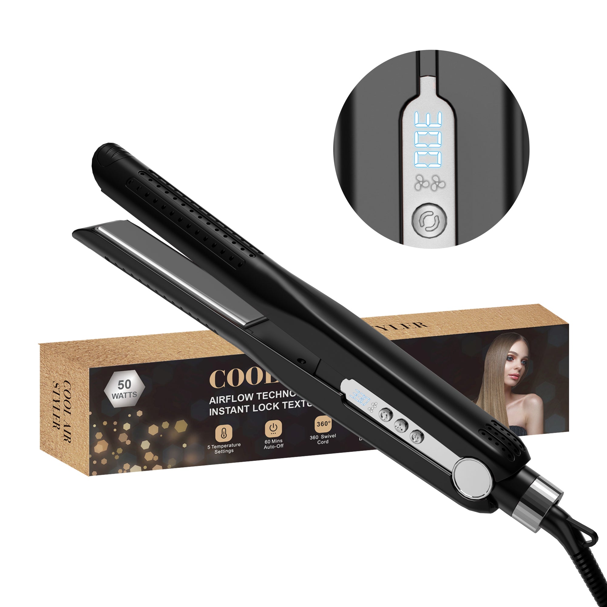 Nicebay Hair Straightener Airflow Styler Curling Wand Cool Air Vent 5